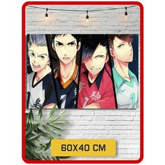 Картина по номерам на холсте Аниме Волейбол Haikyuu (Хината, Акаши, Бокуто) - 7329 Г 60x40