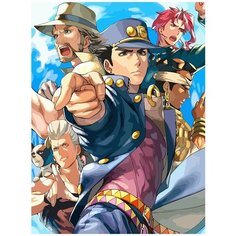 Картина по номерам на холсте аниме JoJo ДжоДжо Джотаро Джованна - 6713 В 30x40