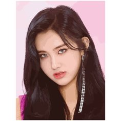 Картина по номерам на холсте everglow kpop айша - 9 30X40
