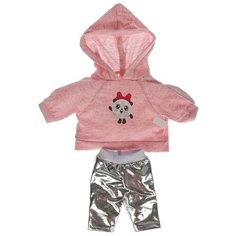 Карапуз комплект одежды для кукол Малышарики 40-42 см OTF-PANDA01S-RU розовый/серебристый