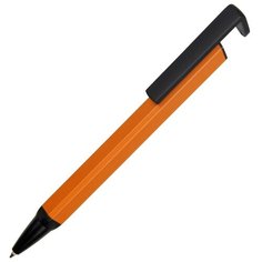 Ручка-подставка металлическая, Кипер Q, оранжевый/черный Yoogift
