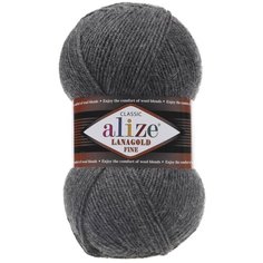 Пряжа Alize Lanagold Fine (Ализе Ланаголд Файн) - 5 мотков, 182 серый меланж, 49% шерсть, 51% акрил 390м/100г