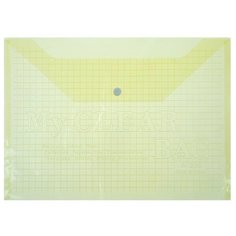 Папка-конверт на кнопке А4, 120 мкм, Calligrata "Клетка", тонированная, желтая