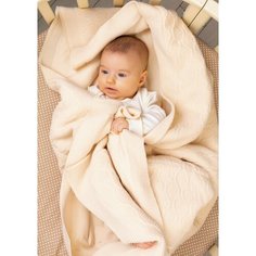 Одеяло - плед для новорожденного цвет молочный ОСЬМИНОЖКА