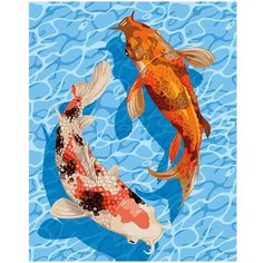 Картина по номерам на холсте Школа талантов "Карпы в воде", с подрамником, 40х50 см