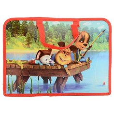 Папка с ручками "Барбоскины", формат А4, для тетрадей, пластиковая, на молнии Centrum