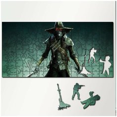 Пазл из дерева с фигурками, 230 деталей, 46х23 см игры Chakan Chakan, Чакан, страж, платформер, Сега, 16 bit, 16 бит, ретро приставка - 5603 Puzzle Wood