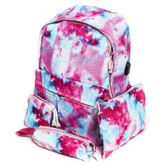Рюкзак Набор Комплект 5 в 1 розовый молодежный, Сумки женские, Для девочек, Школьный рюкзак, Фитнес, отдых, спорт, ранец, с USB ЛидерСтайл