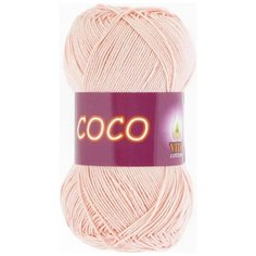 Пряжа хлопковая Vita Cotton Coco (Вита Коко) - 2 мотка, 4317 розовая пудра, 100% мерсеризованный хлопок 240м/50г