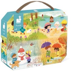 Пазл в чемоданчике Janod Времена года; 36 элементов