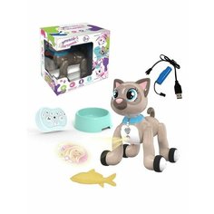 Кошка р/у, свет, звук, проектор, USB кабель, аккум, эл. пит.2*AA не вх. в компл, кор. Наша Игрушка