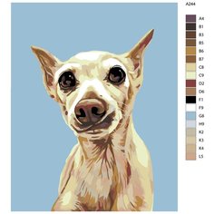 Картина по номерам, "Живопись по номерам", 100 x 125, A244, собака, животная, белой, декоративная, для комнаты, домашний