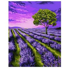 Алмазная мозаика на подрамнике 40*50 см"Лавандовое поле"/картина стразами/вышивка/живопись Нет бренда