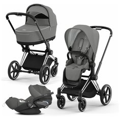 Коляска 3 в 1 Cybex PRIAM IV Soho Grey шасси Chrome/Black