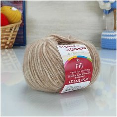 Пряжа Троицкая камвольная фабрика Фиджи (ТКФ), св. кофейный - 579, 20% мериносовая шерсть, 60% хлопок, 20% акрил, 5 мотков, 50 г, 95 м.