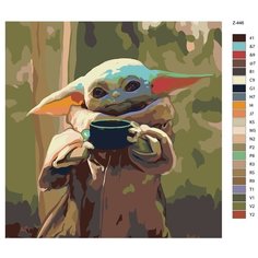 Картина по номерам Z-446 "Звездные войны. Малыш Грогу" 80x80 Brushes Paints
