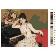 Картина по номерам W-931 "Репродукция картины - Портрет С. И. Ментер. Художник Илья Репин" 40х50 Brushes Paints