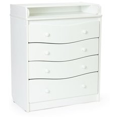 Пеленальный комод Bebizaro Modern, 4 ящика, white premium