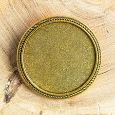 Основа для броши круглая (4 шт.), с булавкой, с сеттингом, размер 35х2 мм, цвет античное золото КафеБижу