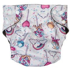 Трусики-подгузник, многоразовый, угольно-бамбуковая ткань, «Карамельки», от 0-36 мес.