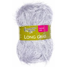 Пряжа Семеновская пряжа Long grass (407), серебристый 5 шт. по 100 г