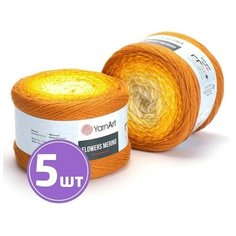 Пряжа для вязания крючком, спицами YarnArt Ярн Арт Ярнарт Flowers Merino средняя, шерсть/акрил, цвет 552 мультиколор 5 шт. по 225 г, 590 м