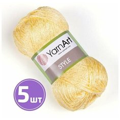 Пряжа для вязания крючком, спицами YarnArt Ярн Арт Ярнарт Style средняя, хлопок/вискоза, цвет 656 светло-желтый 5 шт. по 50 г, 185 м