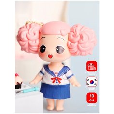 Коллекционная Игрушка для Девочек, Мини-Кукла DDung из Серии Эмоции / Школа, в Школьном Платье, Пупс, Брелок Дун Данг 10 см / FDE0911-3