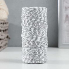 Пряжа 100% целлюлоза "Softino Raffia Color Melange" кручёная, серая 100м ±2м 87 гр, 1шт