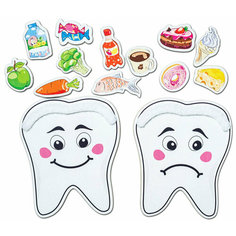 Игровой набор на липучках Smile Decor "Наши зубки", обучение детей правилам ухода за зубами