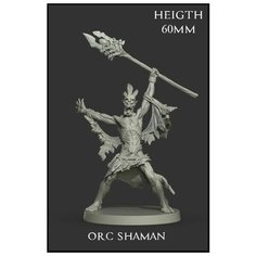Миниатюра для настольных игр "Орк шаман" ДнД / Dungeons & Dragons, нри. Нет бренда
