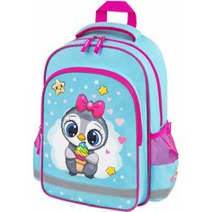 Рюкзак пифагор SCHOOL, 1 отделение, 3 кармана, "Smart penguin", 38x28х14 см, 271403