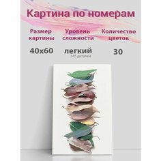 Картина по номерам на стену Листья декор Раскрасим сами