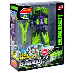 Трансформер 2в1 BONDIBOT Bondibon, робот-строит. техника (самосвал) 5x23x9,5 см, цвет зелёный