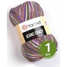 Пряжа YarnArt Jeans Crazy (Джинс Крейзи) - 1 моток 7207 Фиолетово-зеленый принт, 55% хлопок, 45% полиакрил, 50 г 160 м