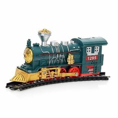 Железная дорога (Грузовой состав) 2 вагона, в коробке. Размеры упаковки:41x6x28 см.(8004) Фанронг