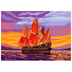 Алмазная мозаика на подрамнике "Корабль" 30х40 см Школа талантов