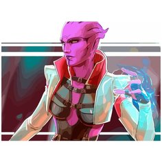 Картина по номерам на холсте игра Mass Effect (Тали, Лиара, Шепард, Тейн, Космос) - 7804 Г 30x40