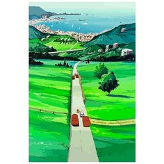 Картина по номерам на холсте Аниме пейзаж (Миядзаки, Природа) - 7217 В 60x40