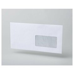 Конверты C65 114x229, 80г/м2, окно 45x90 справа внизу, запечатка, прямой клапан, лента, 1000 штук