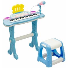 Детское пианино со стульчиком (2269-205) голубое, 37 клавиш Bright Kid