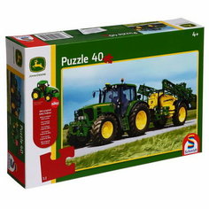 Пазл John Deere "Трактор с прицепом", с подарком, 40 элементов Schmidt