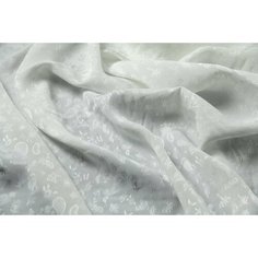 Ткань вискоза для шитья белая с жаккардовым рисунком Loewe