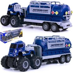 Машинка металлическая 1:43 Автоцистерна, 26,5 см, инерционная / Синий Denco.Store
