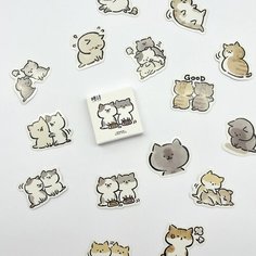Набор наклеек для творчества, стикеры для скрапбукинга "Cat", 45 шт Нет бренда