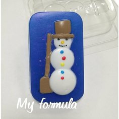 Снеговик на бруске - форма для мыла пластиковая MY Formula