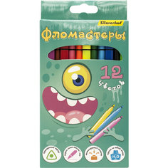 Фломастеры Silwerhof Монстрики 9мм 167мм трехгр. Вентилируемый 12цв. 12 шт.