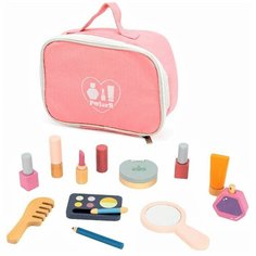 Развивающие игрушки из дерева Viga Toys PolarB Набор визажиста (11 предметов) в розовой сумочке