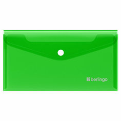 Папка-конверт на кнопке Berlingo "No Secret", С6, 200мкм, зеленая - 24 шт.