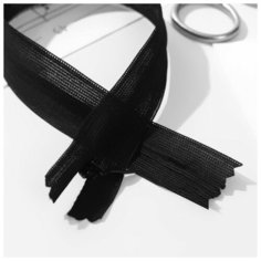 Молния потайная, №3, неразъемная, 30 см, цвет черный./В упаковке шт: 10 Noname